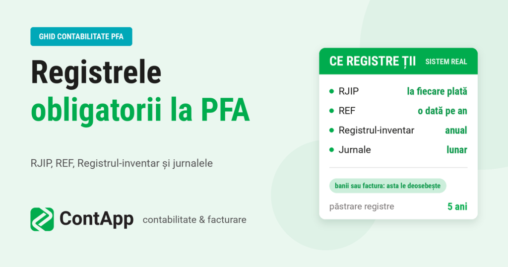 Registrele obligatorii la PFA: care sunt, cine le ține și cum diferă