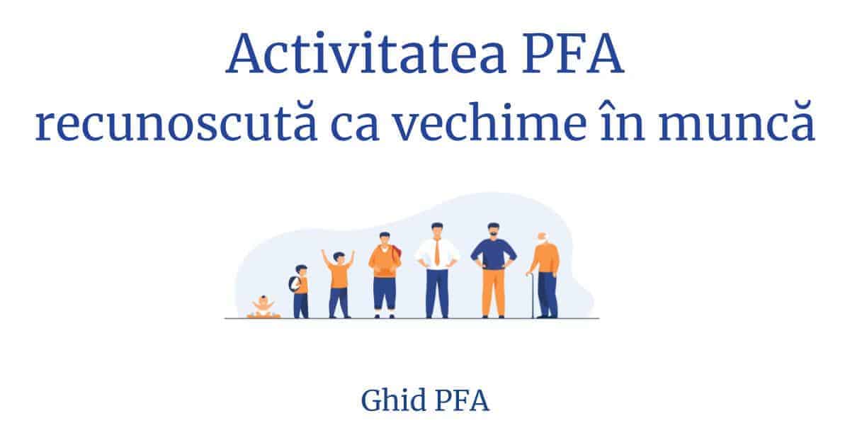 Activitatea PFA recunoscută prin lege ca vechime în muncă