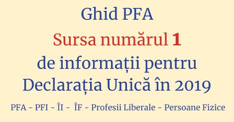 Ghid PFA – Prima sursa de informații pentru Declarația Unică în 2019