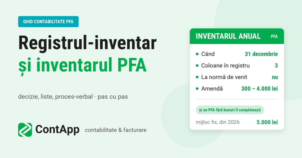 Registrul-inventar: ghid pentru PFA și profesii liberale
