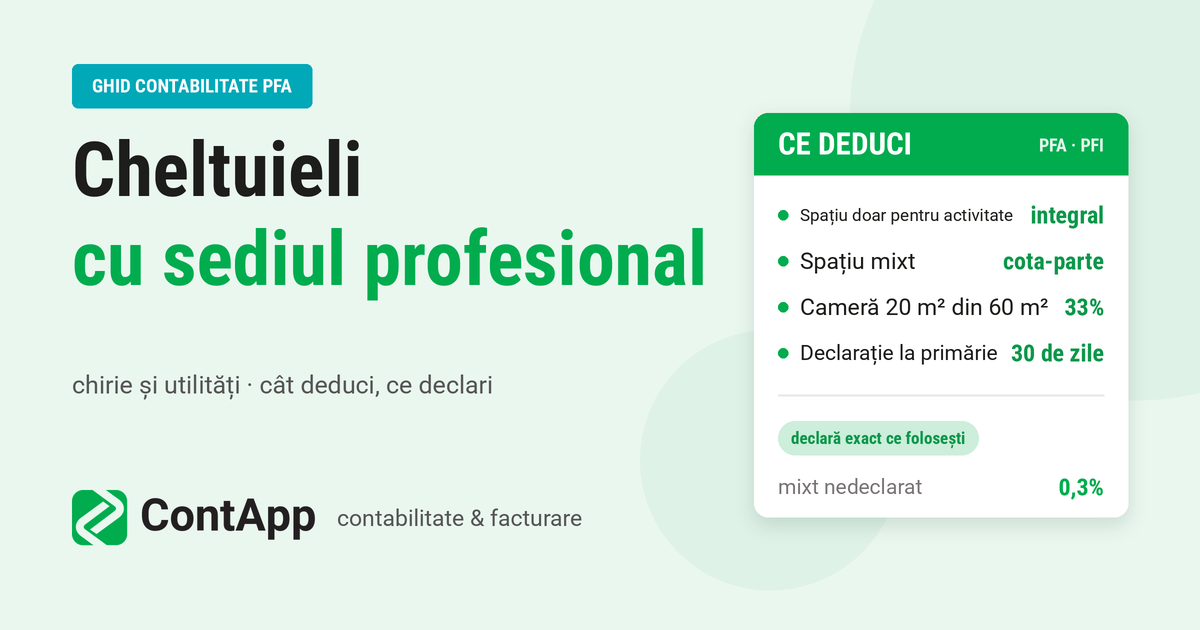 Cheltuieli de la sediul profesional