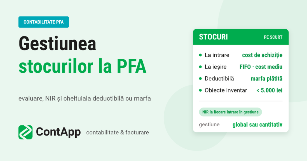 Gestiunea stocurilor la PFA