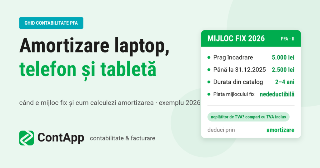 Amortizare laptop PFA