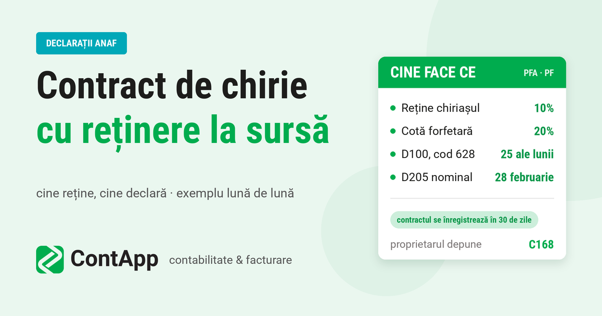 Chirie cu retinere la sursa