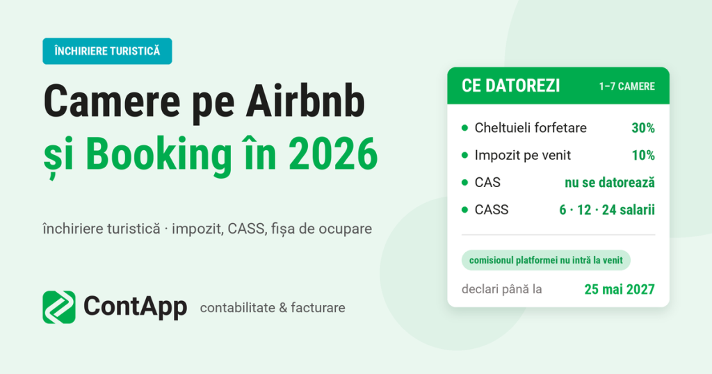 Închirierea camerelor în scop turistic în 2026