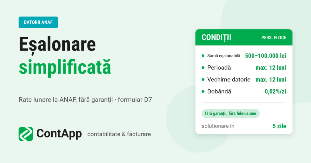 Esalonare simplificata pa persoanele fizice.