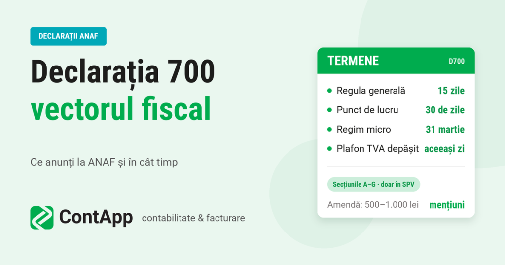 Declaratii 700 la PFA si Profesii Liberale