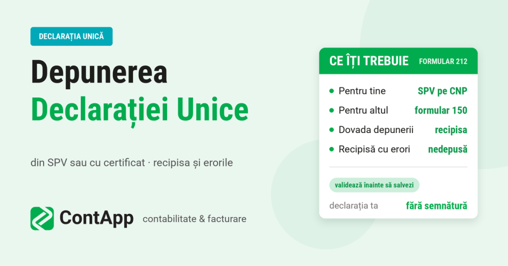 Ghid de depunere declaratia Unica