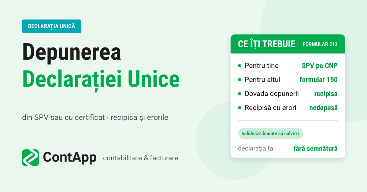 Ghid de depunere declaratia Unica