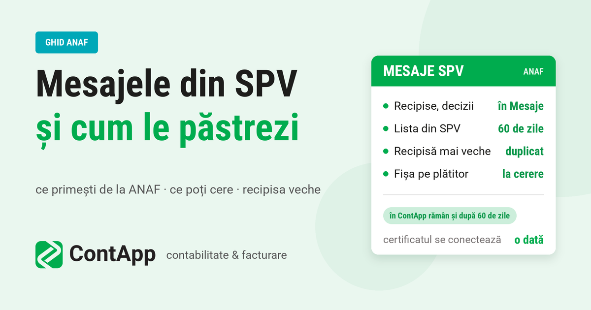 Mesajele SPV din Anaf direct in ContApp.