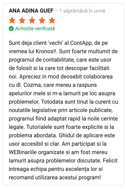Recenzie ContApp Ana